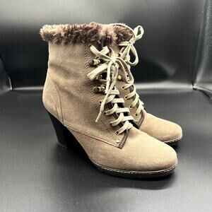 BLONDO 'Lili' Waterproof Booties, Lace-up Furry Size 8.5 Medium